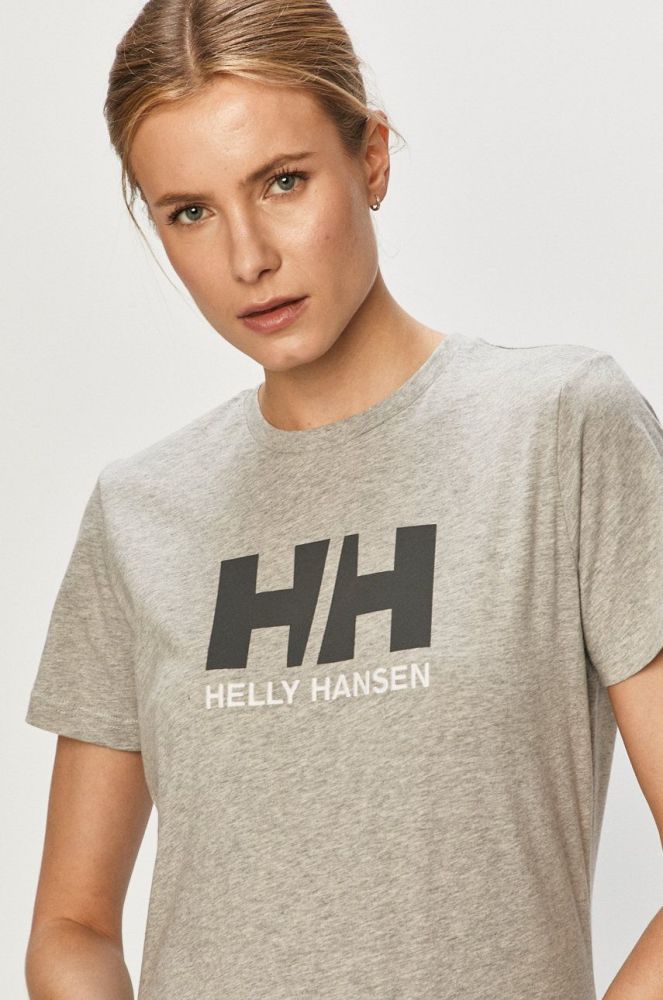 Бавовняна футболка Helly Hansen 34112-001 колір сірий (1269318)