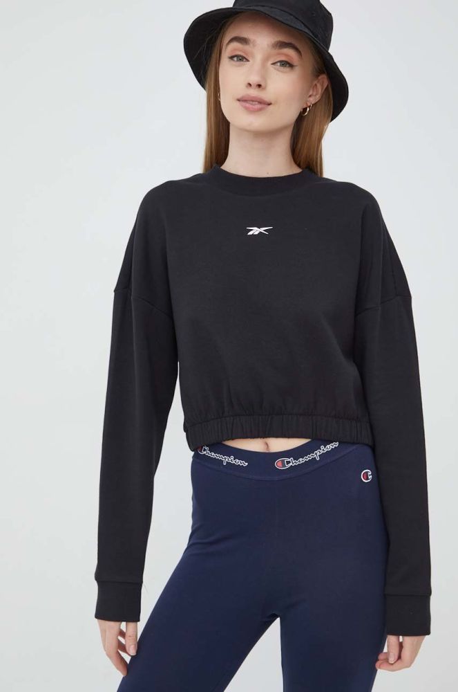 Кофта Reebok H51452 жіноча колір чорний однотонна