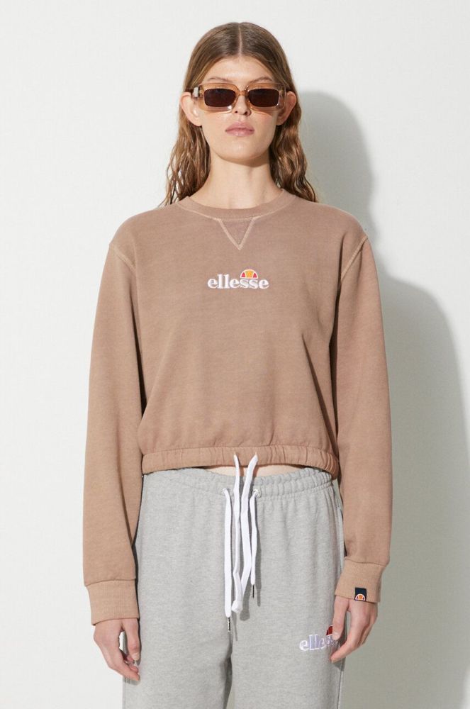 Бавовняна кофта Ellesse жіноча колір рожевий з аплікацією SGM14011-PINK (3266657)