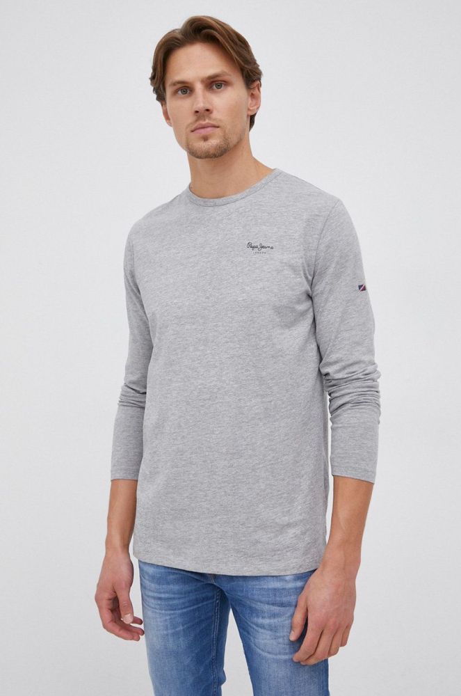 Футболка Pepe Jeans Original Basic 2 Long колір сірий меланж