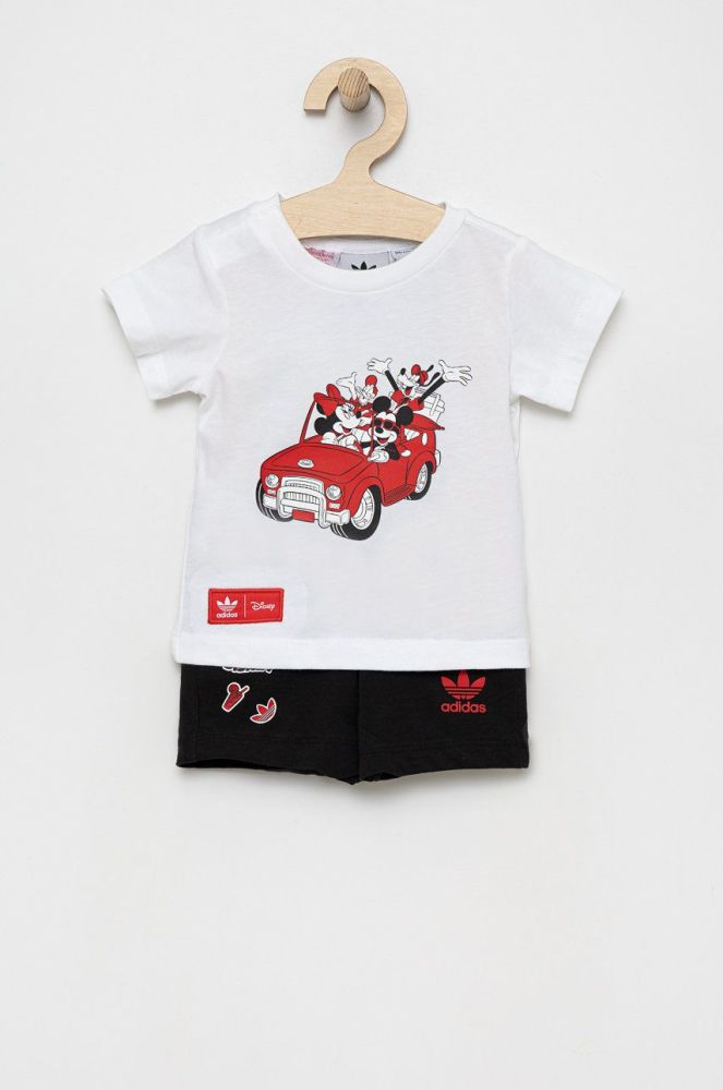 Дитячий бавовняний комплект adidas Originals Disney HF7538 колір білий