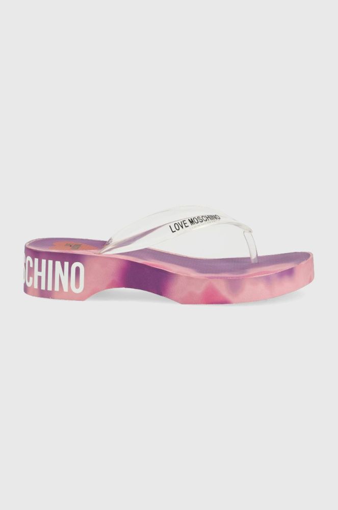 В'єтнамки Love Moschino жіночі колір прозорий на платформі (2285765)