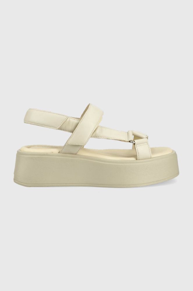 Шкіряні сандалі Vagabond Shoemakers Courtney жіночі колір бежевий на платформі (2301860)