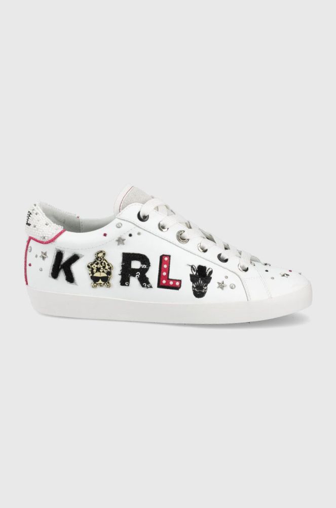 Шкіряні черевики Karl Lagerfeld Skool колір білий