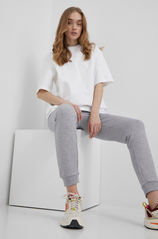 Штани adidas Originals HF7501 жіночі колір сірий меланж HF7501-MGREYH