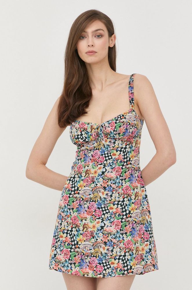 Сукня For Love & Lemons mini пряма колір барвистий