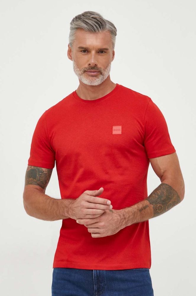 Бавовняна футболка BOSS BOSS CASUAL колір чорний однотонна (3307744)