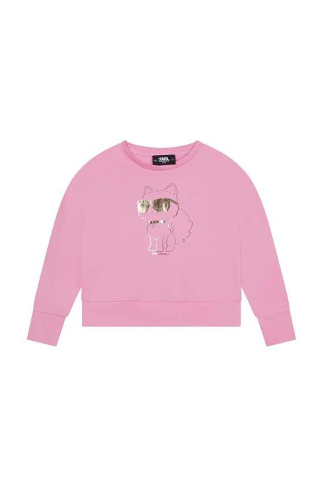 Дитяча кофта Karl Lagerfeld колір рожевий з принтом (3077092)