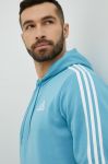 Кофта adidas чоловіча колір бірюзовий з капюшоном з аплікацією