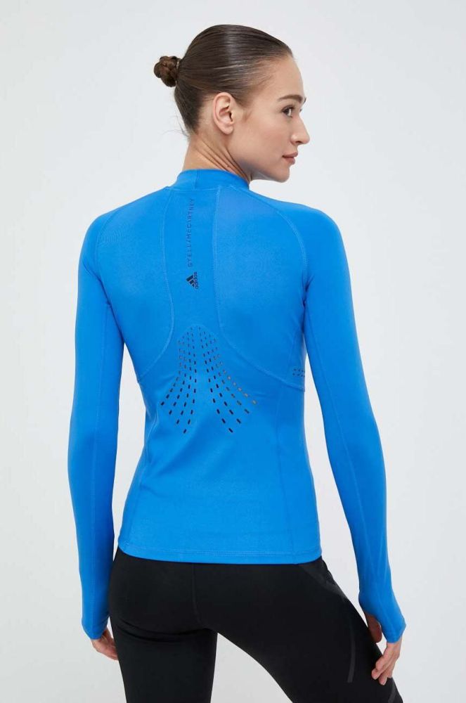 Лонгслів для тренувань adidas by Stella McCartney півгольф колір блакитний