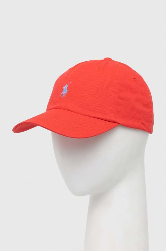 Бавовняна бейсболка Polo Ralph Lauren колір червоний з аплікацією (2959611)