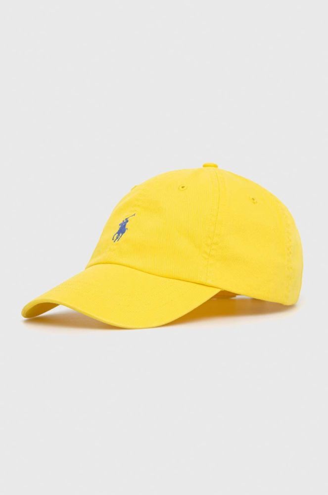 Бавовняна бейсболка Polo Ralph Lauren колір жовтий з аплікацією