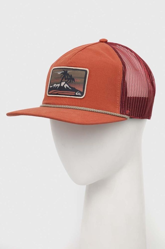 Кепка Quiksilver колір червоний з аплікацією