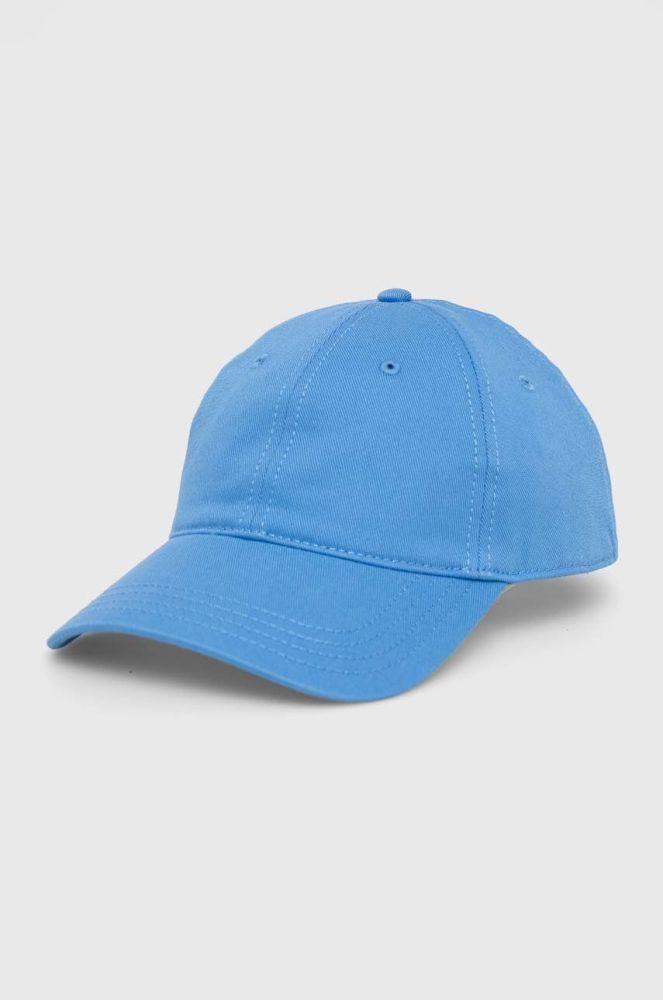 Бавовняна бейсболка Lacoste однотонна RK0440-031 колір блакитний