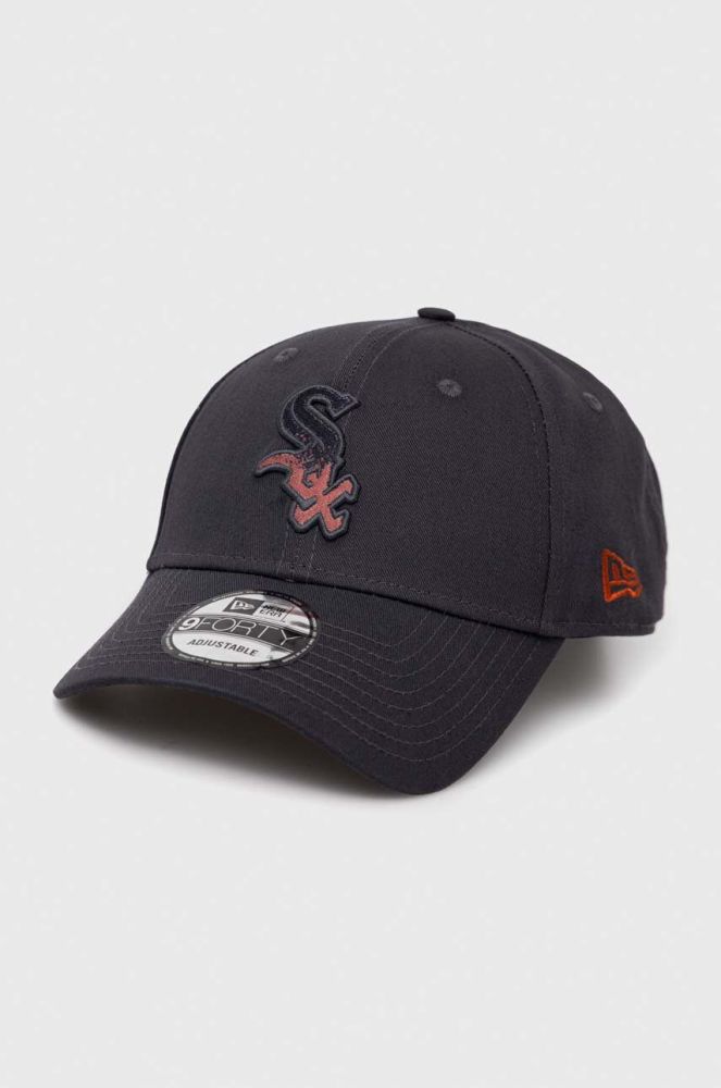 Бавовняна бейсболка New Era колір сірий візерунок CHICAGO WHITE SOX