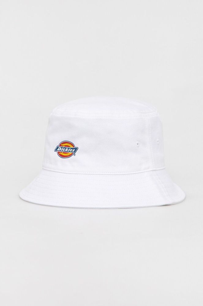 Бавовняний капелюх Dickies колір білий з бавовни