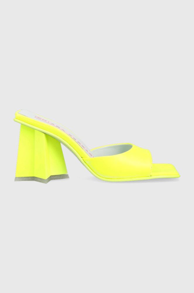 Шльопанці Chiara Ferragni CF3132_036 жіночі колір жовтий каблук блок CF STAR HEEL 85