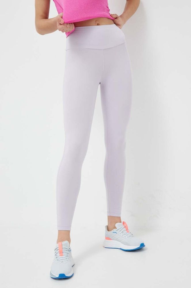 Легінси для йоги adidas Performance Yoga Essentials колір фіолетовий однотонні