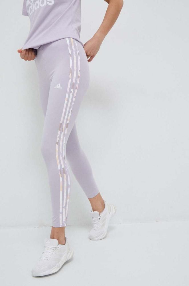 Легінси adidas жіночі колір фіолетовий візерунок (3116977)