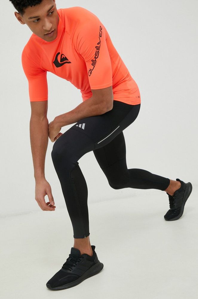 Легінси для бігу adidas Performance Saturday колір чорний однотонні