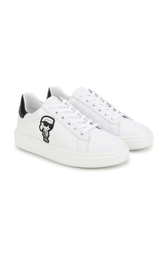 Дитячі шкіряні кросівки Karl Lagerfeld колір білий (3204880)
