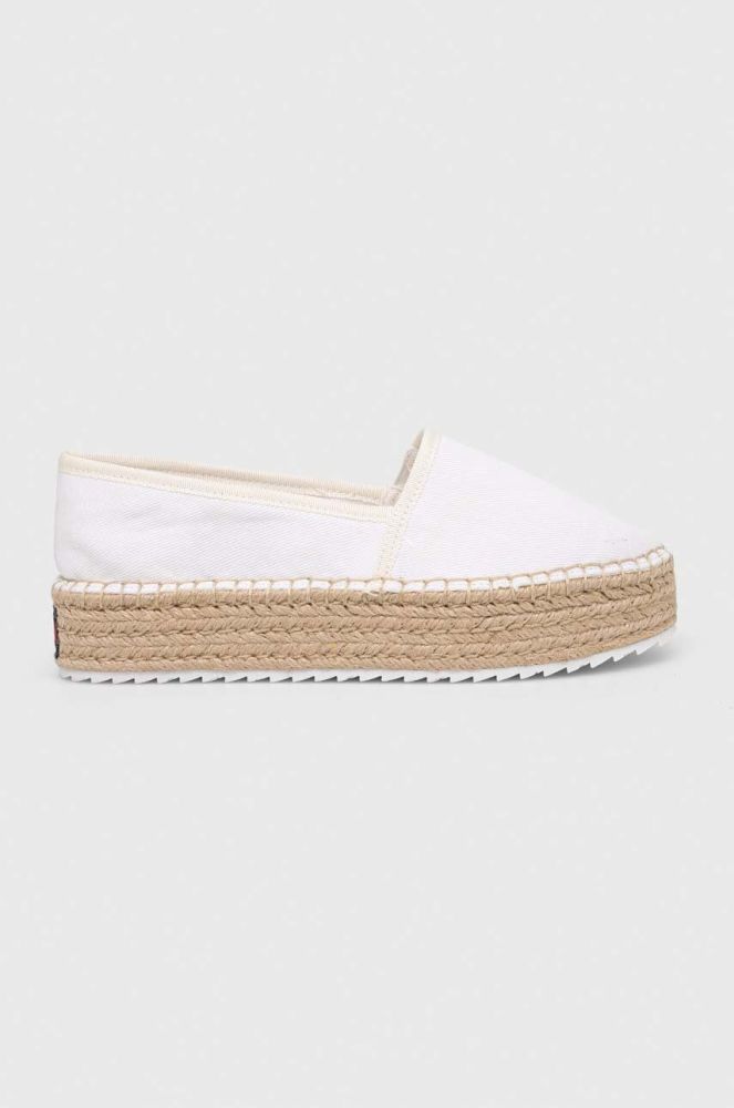 Еспадрилі Tommy Jeans FLATFORM ESPADRILLE колір білий на платформі EN0EN02078