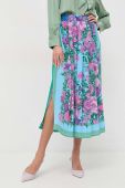 Шовкова спідниця Weekend Max Mara midi розкльошена колір барвистий