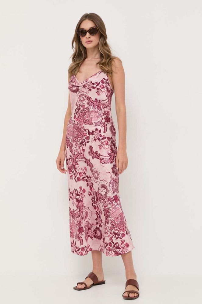Сукня Guess maxi пряма колір рожевий (3333570)