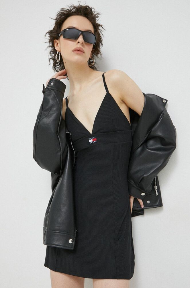 Сукня Tommy Jeans колір чорний mini розкльошена (2985091)
