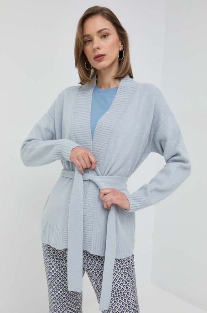 Вовняний кардиган Max Mara Leisure жіночий колір блакитний