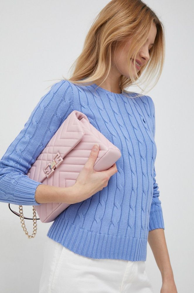 Бавовняний светр Polo Ralph Lauren колір фіолетовий