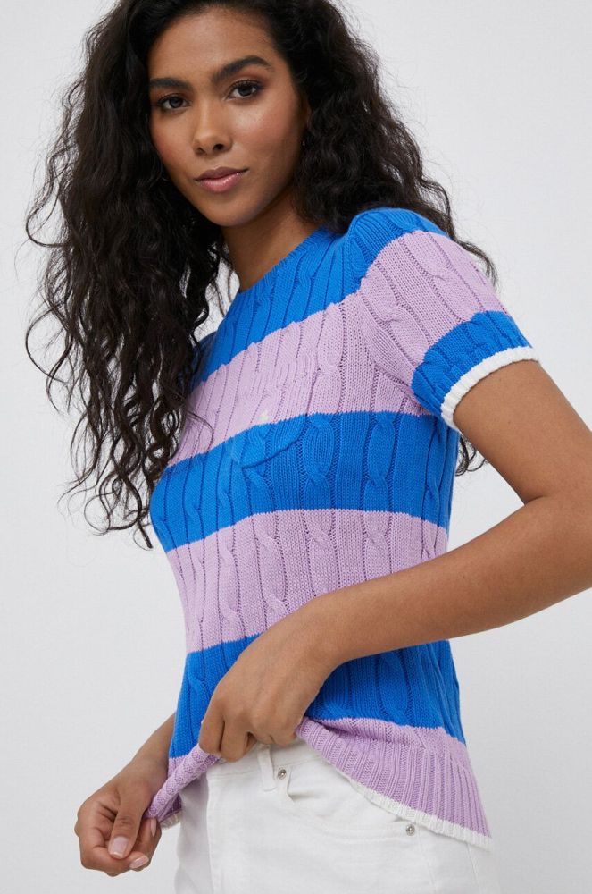 Бавовняний светр Polo Ralph Lauren легкий колір блакитний (3218320)