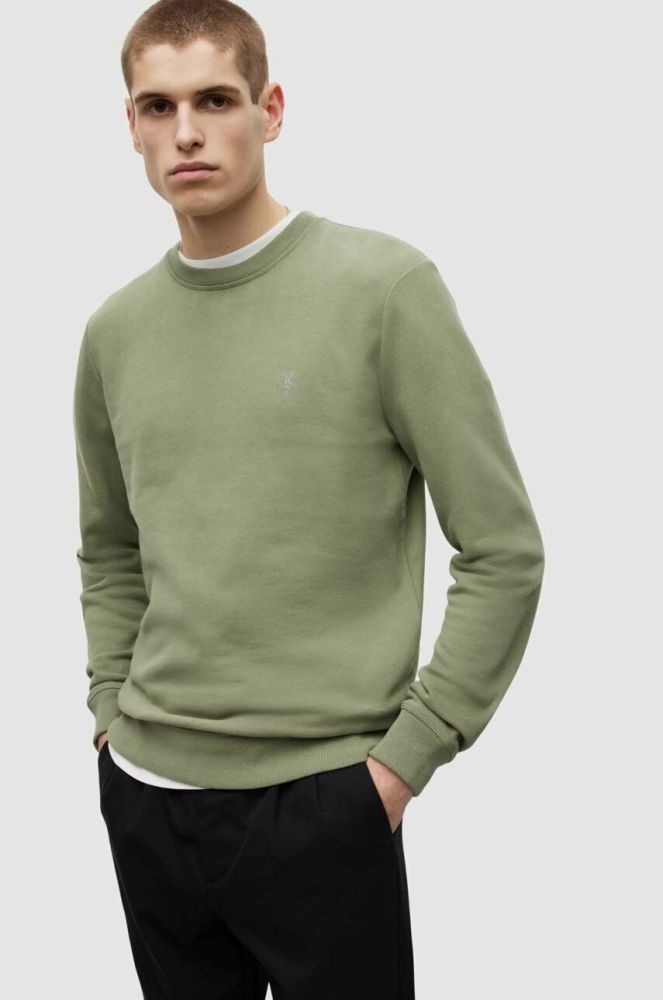 Светр AllSaints чоловічий колір зелений легкий