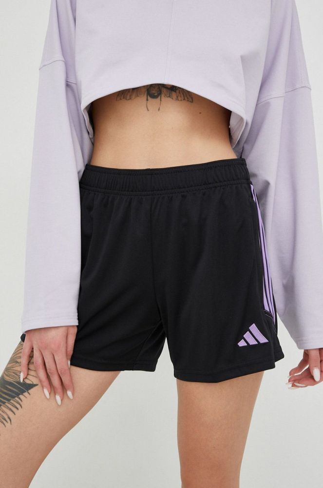 Шорти для тренувань adidas Performance Tiro 23 жіночі колір чорний з аплікацією висока посадка