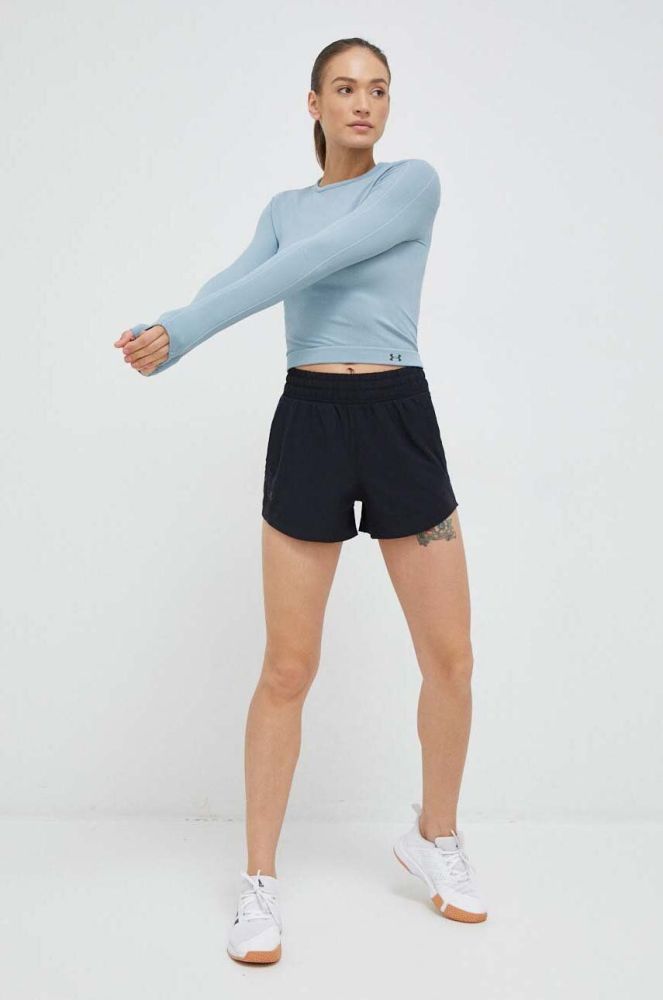 Шорти для тренувань Under Armour Flex колір чорний однотонні висока посадка (3142721)