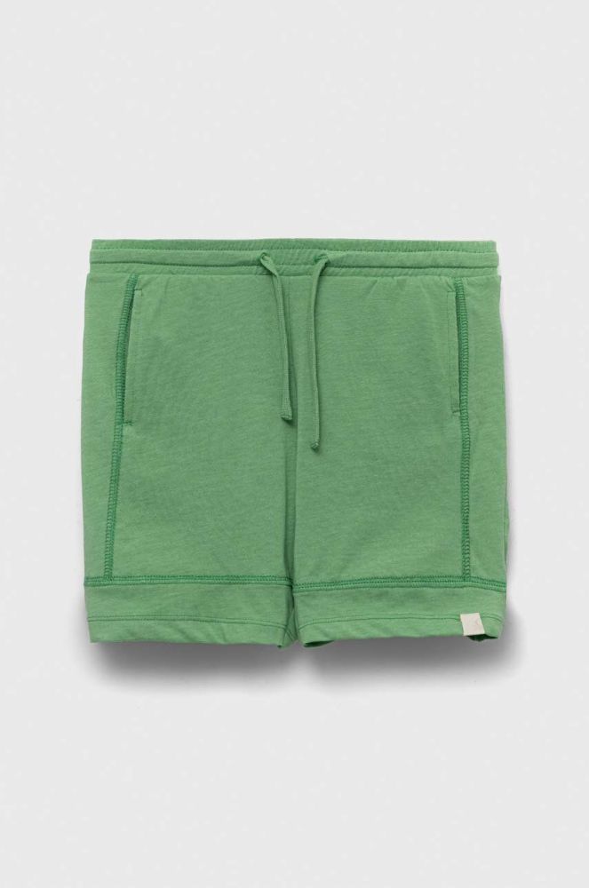 Дитячі шорти United Colors of Benetton колір зелений однотонні регульована талія (3234549)