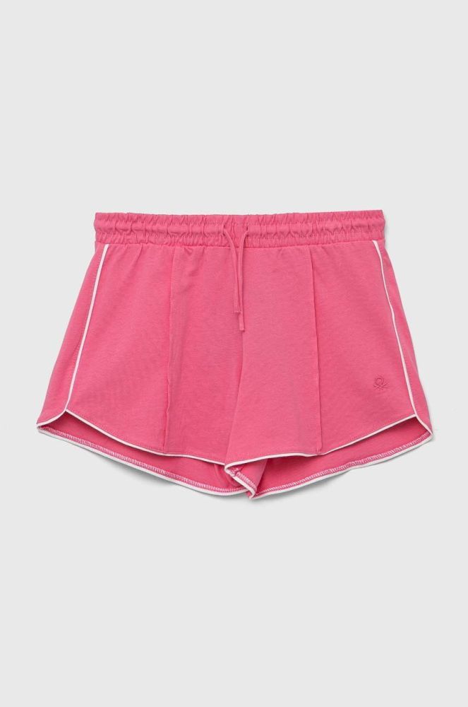 Дитячі бавовняні шорти United Colors of Benetton колір рожевий однотонні (3279847)