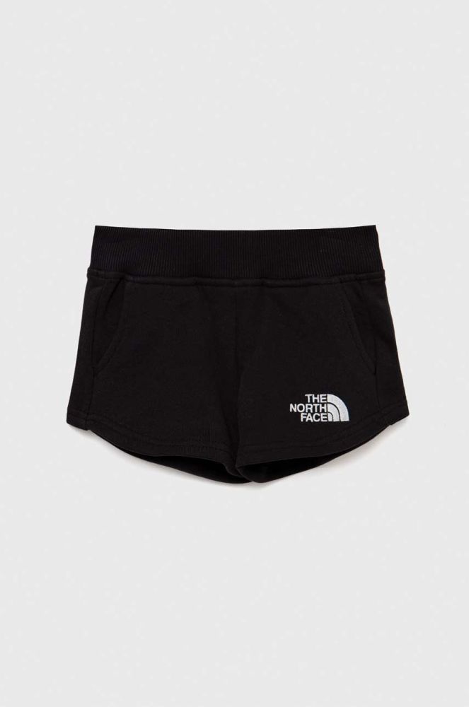 Дитячі бавовняні шорти The North Face колір чорний з аплікацією