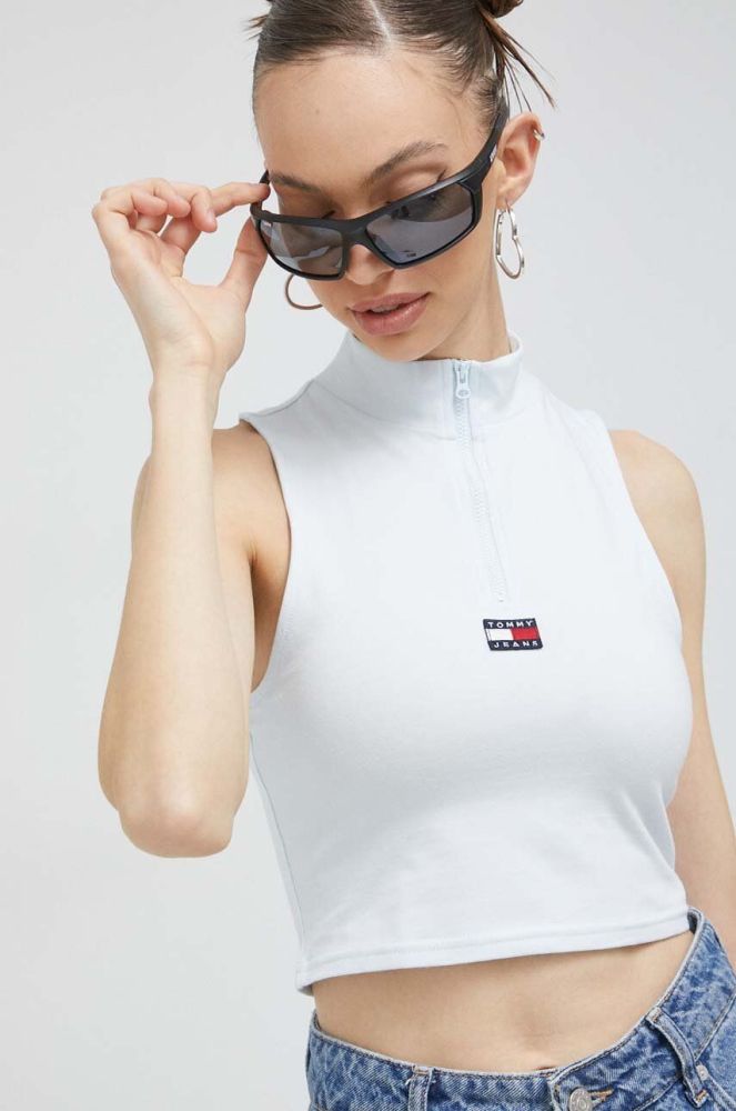 Топ Tommy Jeans жіночий колір блакитний (3124553)