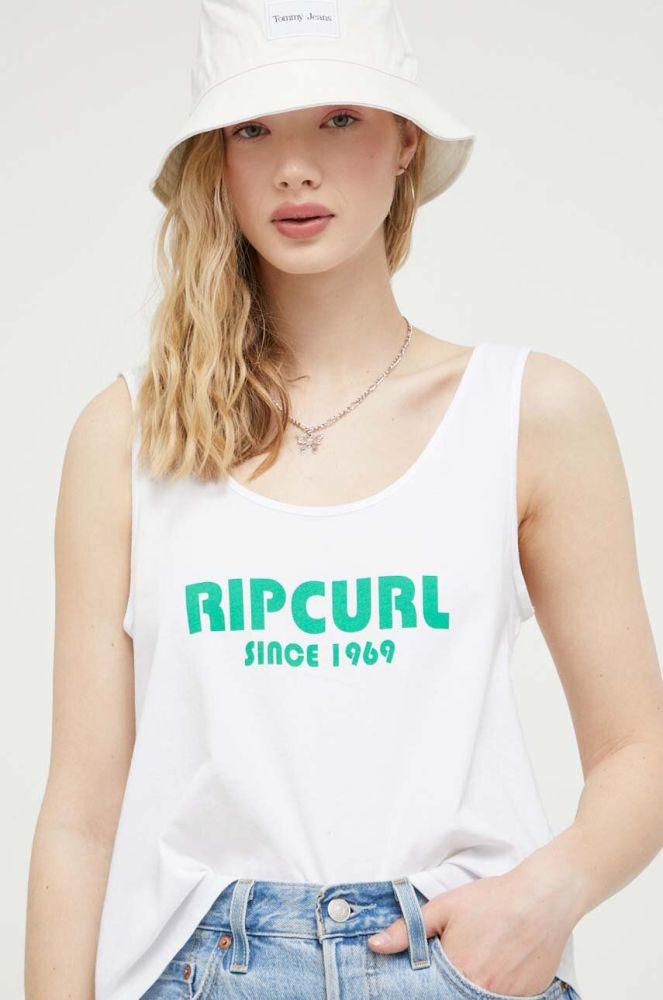 Бавовняний топ Rip Curl колір білий