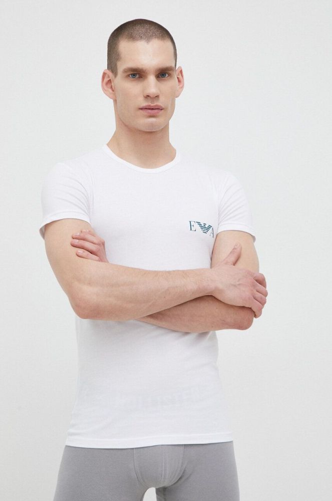 Футболка Emporio Armani Underwear 2-pack чоловічий однотонний колір барвистий (2926513)