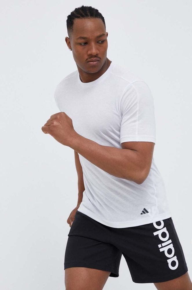 Тренувальна футболка adidas Performance Base колір білий однотонна
