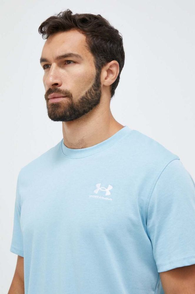 Тренувальна футболка Under Armour Logo Embroidered однотонна колір блакитний