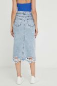 Джинсова спідниця Answear Lab midi пряма колір блакитний (3377323)