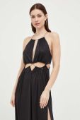 Сукня Nissa колір чорний maxi розкльошена